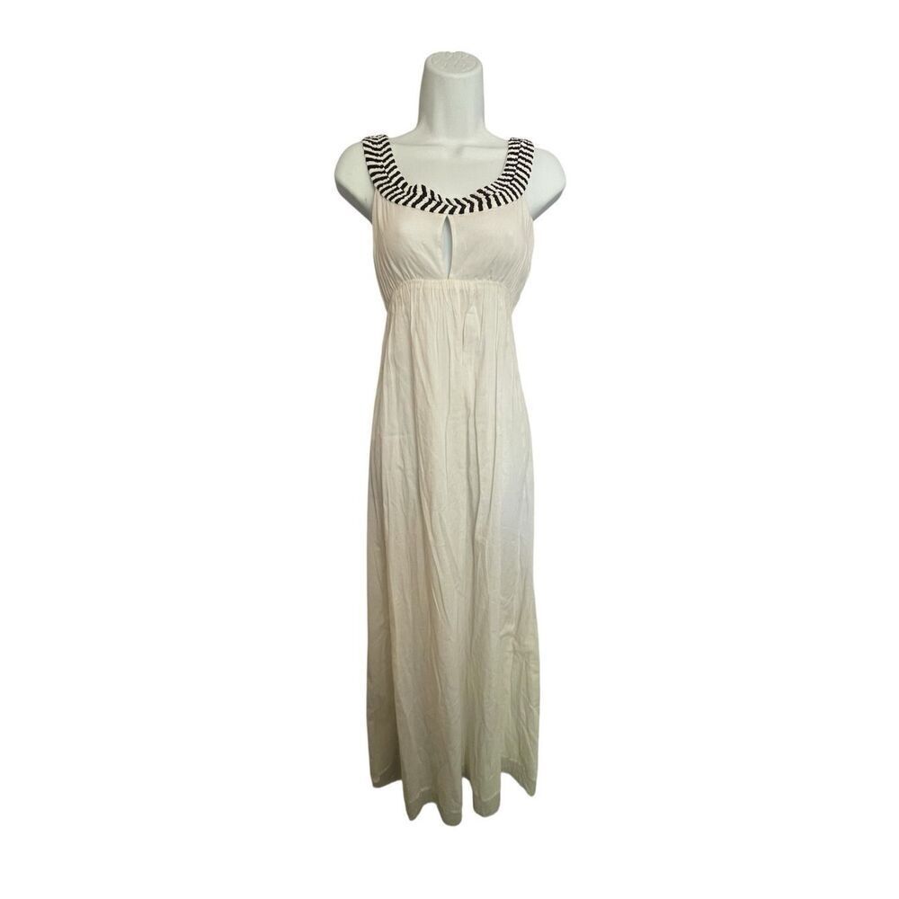 Chan Luu Beaded Empire Waist Cotton Maxi Dress Women’s Size S READ sell for $138